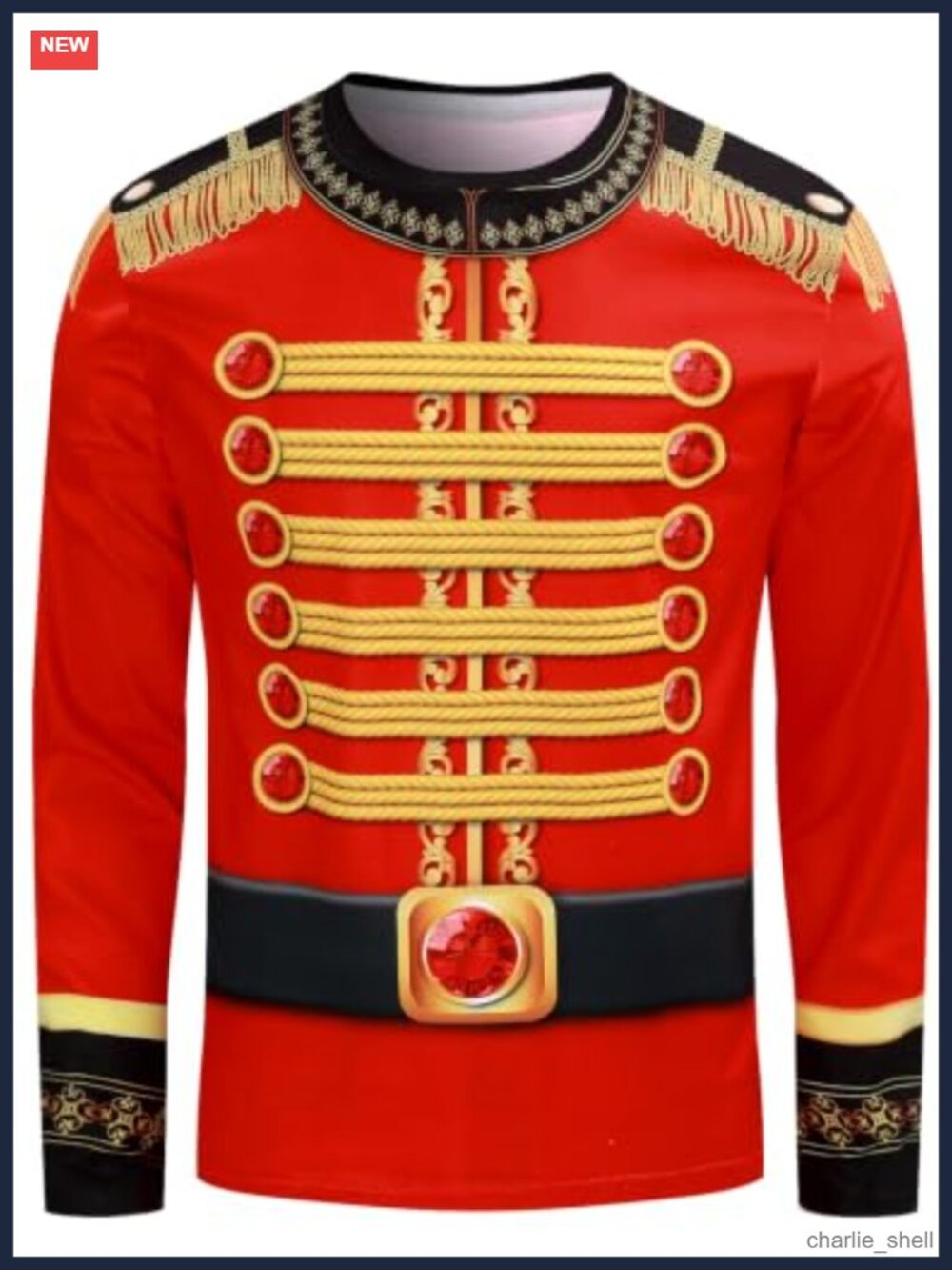 Men's Christmas Nutcracker Graphic Long Sleeve T-Shirt Holiday Costume